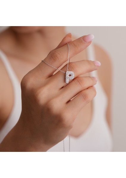 95 Ayar Sarı Altın Kaplama Harfli --P Harfi Gümüş Kolye fiyatları