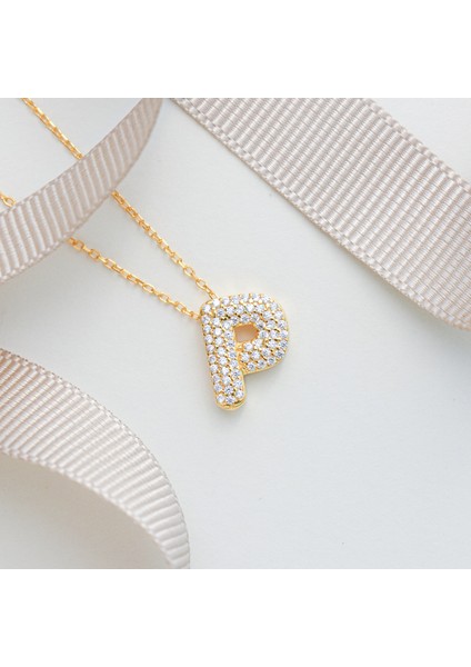 95 Ayar Sarı Altın Kaplama Harfli --P Harfi Gümüş Kolye modelleri