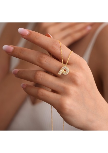 95 Ayar Sarı Altın Kaplama Harfli --P Harfi Gümüş Kolye fırsatları