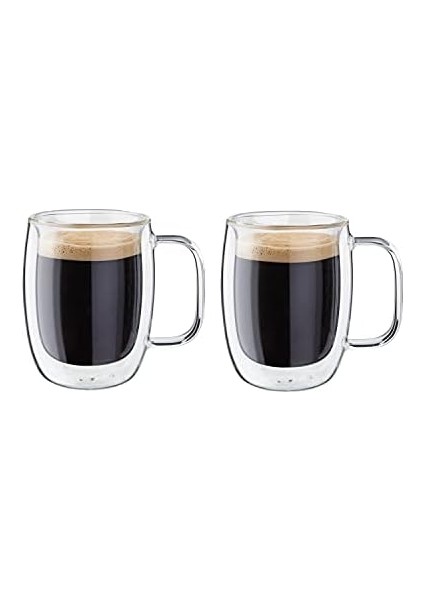 Sorrento Çift Camlı Kulplu 2'li Espresso Bardak Seti, 134 Ml, Cam