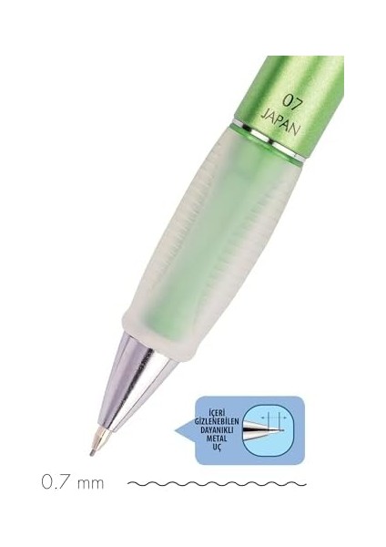 Deep Mekanik Uçlu Kalem 0.7 mm Metalik Fıstık Yeşil