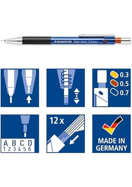 775 Sc WP303 Mars Micro Versatil 0.3 0.5 0.7 mm 3'lü Set modelleri