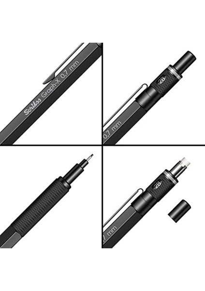Office Graphx Mekanik Kurşun Kalem Mat Siyah 0.7 mm