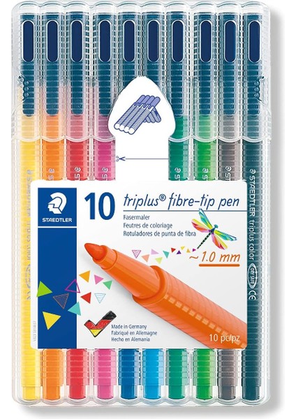 323 SB10 Triplus Color Üçgen Keçeli Kalem 1.0 mm 10'lu Set