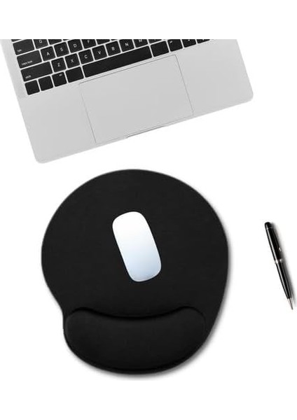 Deer Bilek Destekli Mouse Pad, Flexible Ergonomik Mouse Pad, Rahat Mouse Pad,fare Padi,fare Altlığı,ofis,oyun,kaymaz Taban,siyah