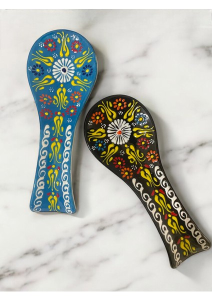 Dekoratif Tasarım Kirli Kaşık Altlığı, Kepçe Altlığı, Çini / Seramik Tamamen El Yapımı modelleri