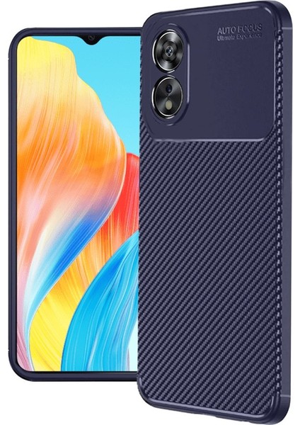 Oppo A60 Kılıf Negro Karbon Fiber Desen Silikon + Ekran Koruyucu