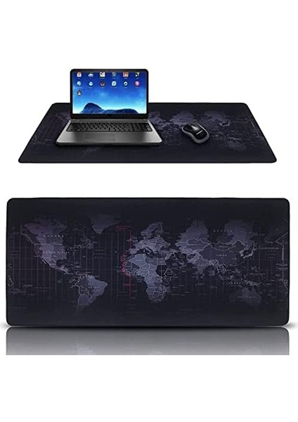 Dünya Haritalı 90X40 cm Mouse Pad, Dünya Desenli Mouse Pad