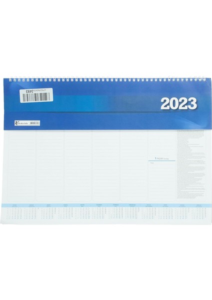 Color 2023 Aj-70 28 * 40 Haftalık Spiralli Masa Sümeni