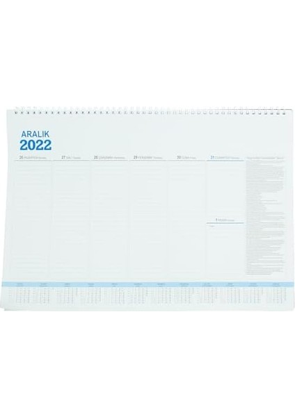 Color 2023 Aj-70 28 * 40 Haftalık Spiralli Masa Sümeni