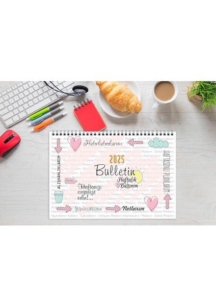 Planlayıcı 2025 Takvim A4 Ebat 53 Haftalık Planlayıcı Bulletin 21X29,7 cm