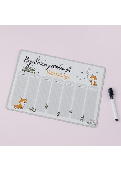 Hayallerinin Peşinden Git Mottolu Magnet Planlayıcı