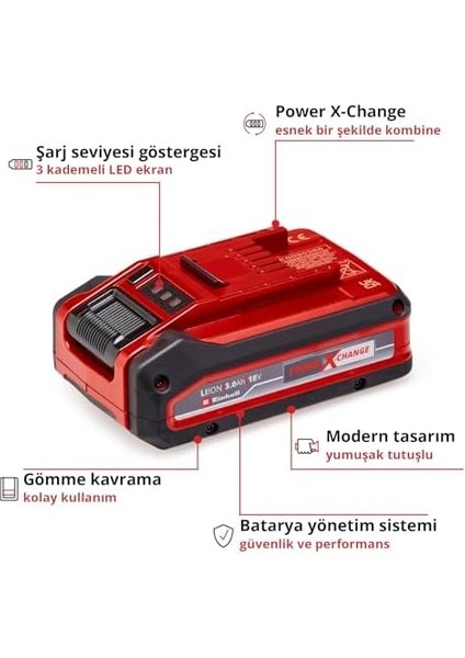 18V 3,0 Ah Li-Ion Power-X-Change, Akü Plus