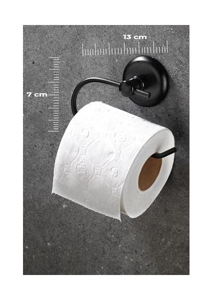 Haus Yapışkanlı Tuvalet Kağıtlığı Wc Kağıtlık Tuvalet Kağıdı Askısı Siyah