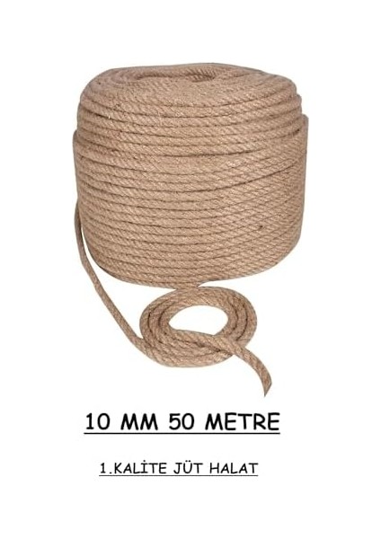 İpi Hasır İpi Kırnap İpi Kendir İpi Keten İpi - Süsleme Hobi El İşi Jüt İp Hasır İp (10 Mm, Metre, 20)
