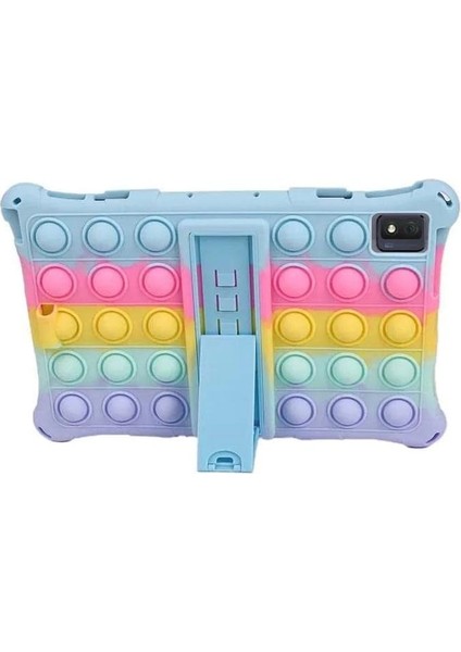 Apple iPad Mini Apple iPad Mini 2 Apple iPad Mini 3 Apple iPad Mini 4 Apple iPad Mini 5 7.9 İnç ile Uyumlu Askılı Standlı Kalemli Kılıf Gökkuşağı