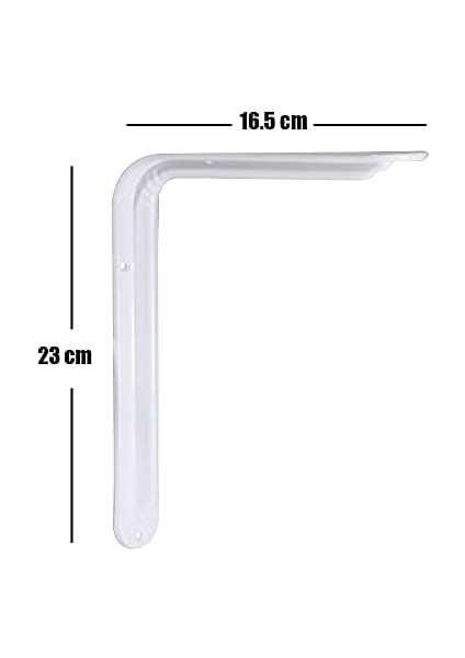 Raf Altı Ayak Raf Tutucu L Demir 16.5 x 23 cm Beyaz Montaj Aparatı (2 Adet)