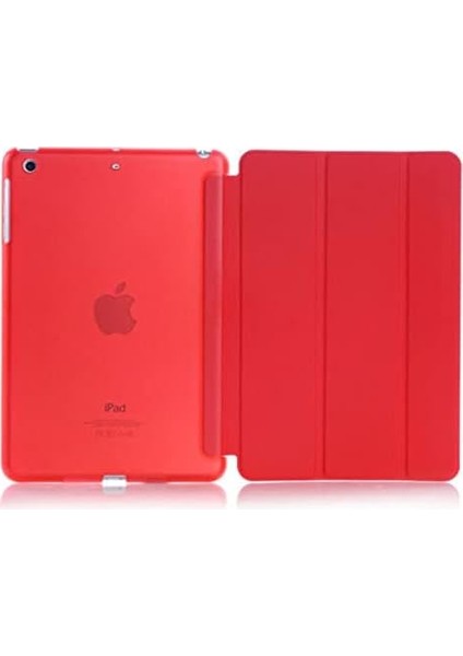 Apple iPad Air 3 Apple iPad Pro 10.5 İnç Ipad 7. Nesil 8. Nesil 10.2 İnç ile Uyumlu Smart Cover Standlı Uyku Modlu Kılıf Kırmızı