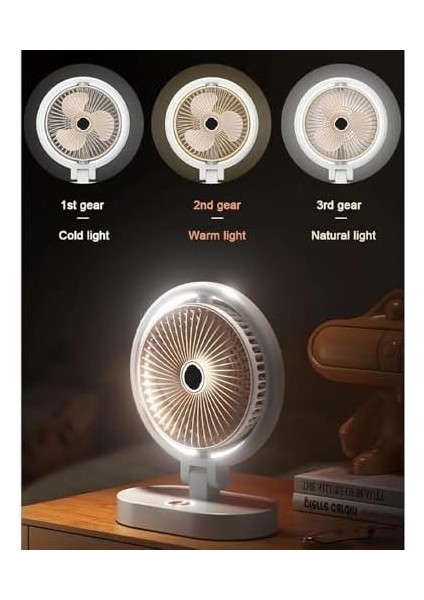 Masaüstü Vantilatör, 3 Renk Işıklı, 4 Hız Kademesi, Ayarlanabilir 90° Dönüş, Sessiz Fan modelleri