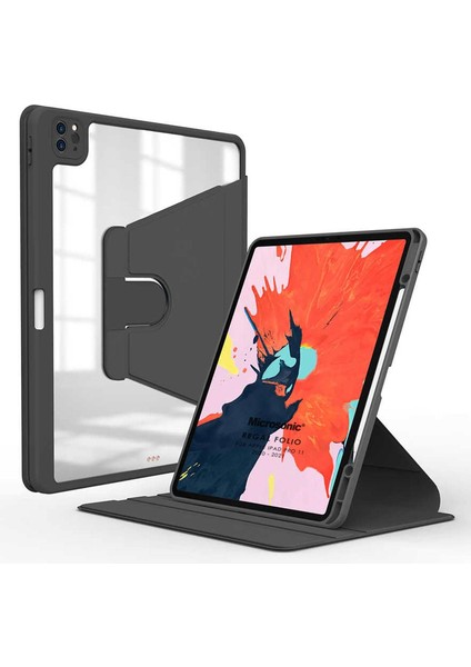 Apple iPad Pro 11 2022 4. Nesil İçin Kılıf (A2759-A2435-A2761-A2762) Regal Folio Kılıf Siyah