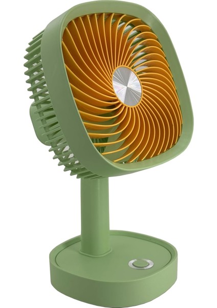 Taşınabilir Mini USB Fan Evde ve Ofiste Masaüstü 3 Kademeli Dönebilen Başlık Şarj Edilebilir Mini Vantilatör Soğutucu 22CM Mini Fan YS2261 - Yeşil (YS2261 - Yeşil)
