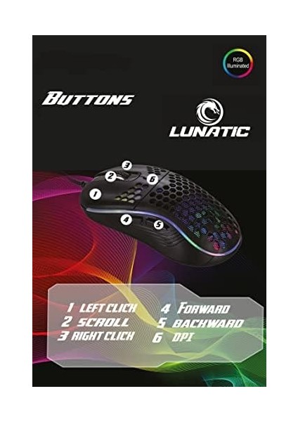 Sparrow 6400 Dpi Rgb Ledli Makrolu Oyuncu Mouse
