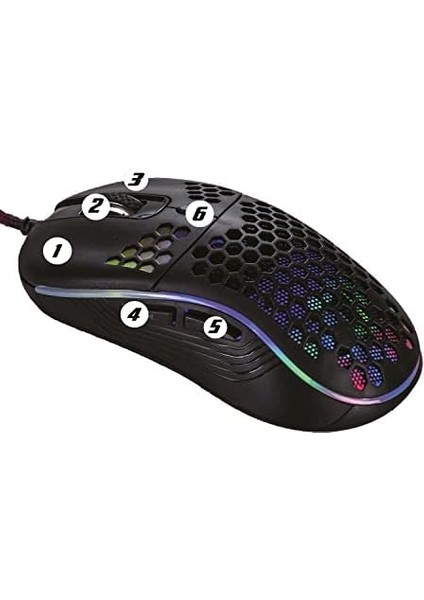 Sparrow 6400 Dpi Rgb Ledli Makrolu Oyuncu Mouse