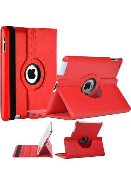 Apple iPad 7. Nesil 8. Nesil 10.2 İnç Air 3 Apple iPad Pro 10.5 İnç ile Uyumlu Dönerli Standlı Uyku Modlu Ürün Kırmızı