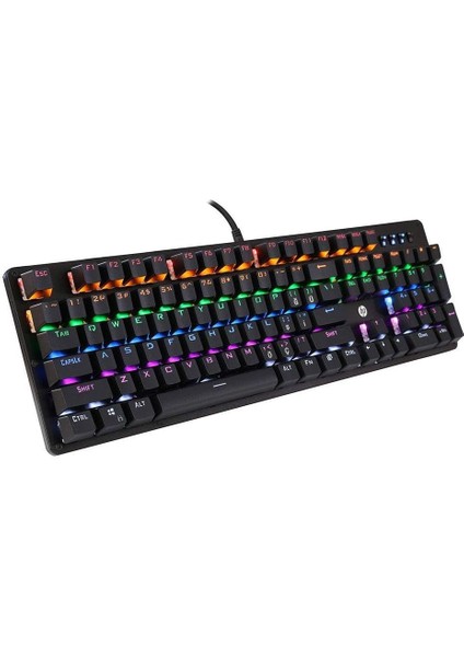 GK100F Mekanik Gaming Klavye Rgb Işıklı Kablolu Klavye Şık Zafir Modern Tasarım Türkçe Q Klavye