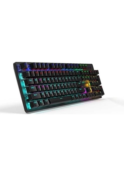 GK100F Mekanik Gaming Klavye Rgb Işıklı Kablolu Klavye Şık Zafir Modern Tasarım Türkçe Q Klavye
