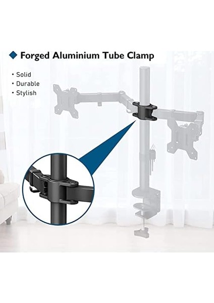 EF52 Steel Design 2-8 kg Çift Kol 13"-27" Asansörlü Monitör Standı fiyatları