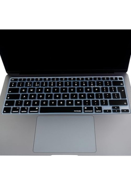 Macbook Air M1 13INÇ Klavye Koruyucu Kılıf Touchıd'li (Uk-Eu Ingilizce) A2337 A2179 ile Uyumlu Siyah fiyatları