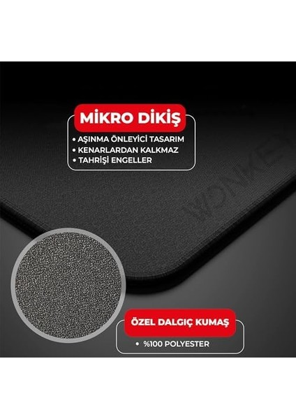 Pro - Dikişli Gaming Mouse Pad Oyuncu Gamer Mouse Pad, Ofis Tipi Mouse Ped, Orta Boy Fare Altlığı, Masa Matı (32X24 cm - M, Siyah) modelleri