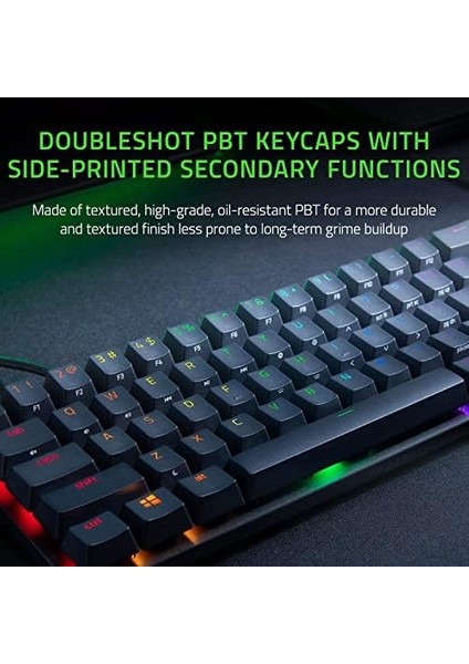 Huntsman Mini (Mor Anahtar) - Opto-Mekanik Anahtarlı Kompakt% 60 Oyun Klavyesi (Pbt Tuş Başlıkları, Çıkarılabilir Usb-C Kablosu) Qwerty | Abd Düzeni, Siyah