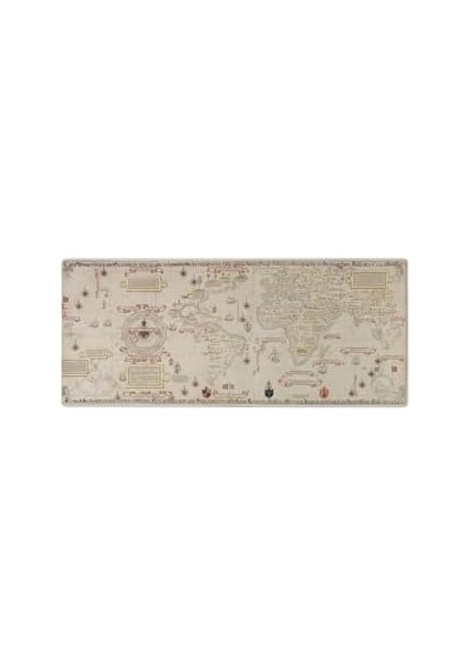 Eski Dünya Retro Haritası Tasarımlı Büyük Boy Oyuncu Mousepad - Mouse Pad - Fare Altlığı
