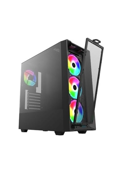 Phoenix 4* Rgb Fanlı Atx-Mini Atx Itx Uyumlu Mid Tower Gaming Oyuncu Bilgisayar Kasası Psu'suz