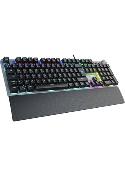 F2058 Bilek Destekli Rgb Makrolu Mekanik Kablolu Oyuncu Klavyesi