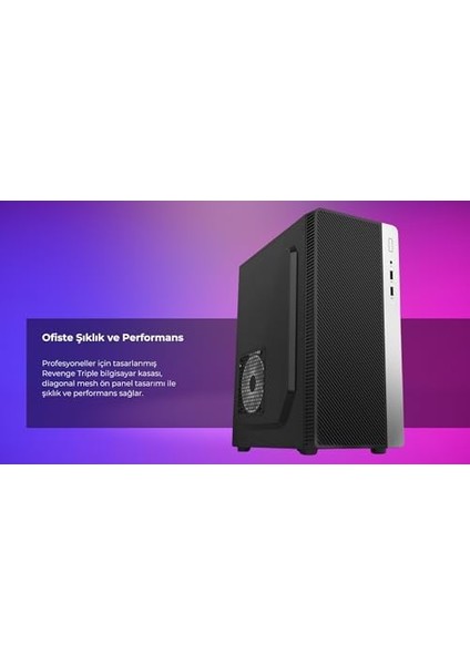 Mesh Panel Triple Standart Fansız Boş Atx Pc Ofis Bilgisayar Kasası