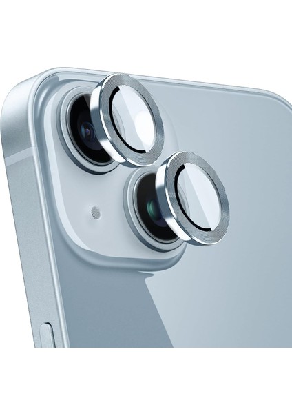 iPhone 15/ iPhone 15 Plus İçin Kamera Lens Koruyucu, Alüminyum 9h Temperli Cam Lens Kamera Koruyucu