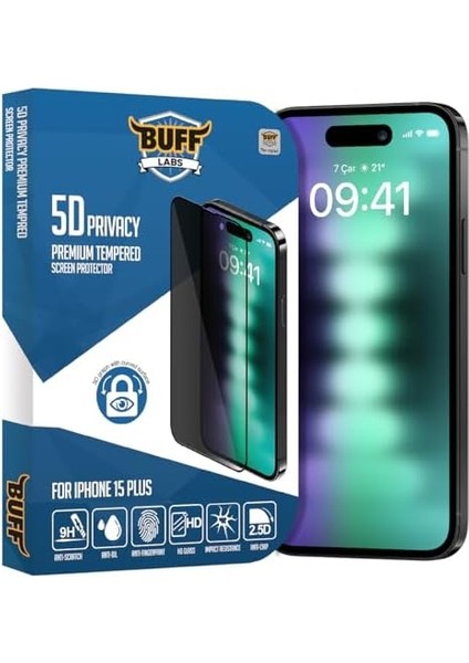 Labs iPhone 15 Plus ile Uyumlu 5d Privacy Hayalet Ekran Koruyucu modelleri