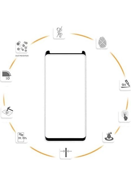 Galaxy Note 8 Uyumlu Ekran Koruyucu Cam - Gold fiyatları