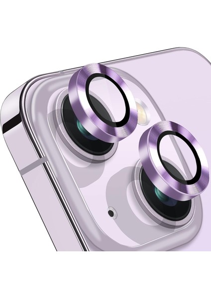 iPhone 14 iPhone 14 Plus İçin Kamera Lens Koruyucu Kamera Koruyucu Ultra İnce Yüksek Kaliteli Cam Lens Mercek Koruyucu Lila