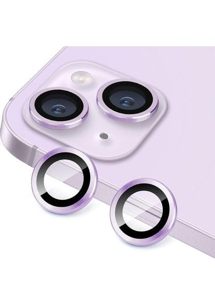 iPhone 14 iPhone 14 Plus İçin Kamera Lens Koruyucu Kamera Koruyucu Ultra İnce Yüksek Kaliteli Cam Lens Mercek Koruyucu Lila