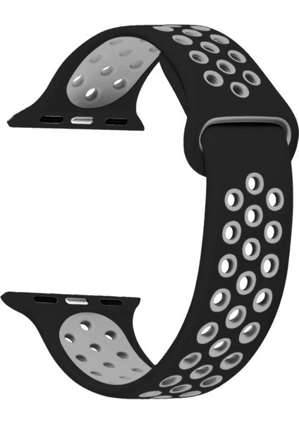 Apple Watch Series 4 40MM Için Kordon Rainbow Band Siyah Gri