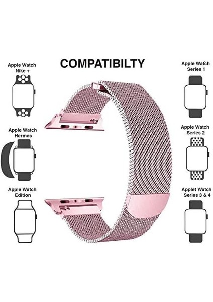 Apple Watch Se 2022 44MM Için Kordon Luxe Metal Twist Mor [watch Se 2022 44MM ile Uyumlu Kordon, Kayış - Mor]