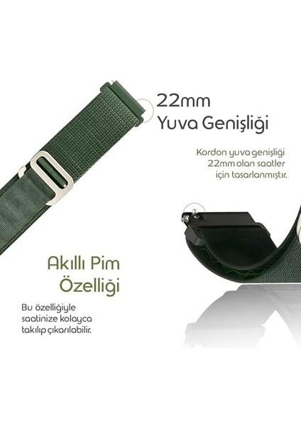 Alpine Loop 22MM Kumaş Kordon Huawei ile Uyumlu Watch Gt5/gt5 Pro/gt4/watch 4 Pro/gt3/gt3 Pro/gt2/gt2 Pro 46MM Için Terletme Yapmayan Nefes Alabilen Konforlu Spor Tasarımlı Kayış fiyatları