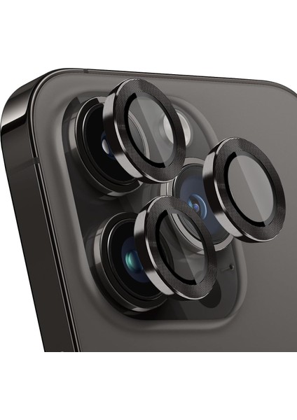 iPhone 15 Pro/iPhone 15 Pro Max İçin Alüminyum 9h Temperli Cam Lens Kamera Koruyucu
