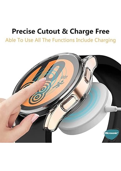 Samsung Galaxy Watch 6 40MM Için Kılıf Ekranı Tam Kaplayan 360 Full Round Soft Silicone Şeffaf [galaxy Watch 6 40MM ile Uyumlu Kılıf - Şeffaf]