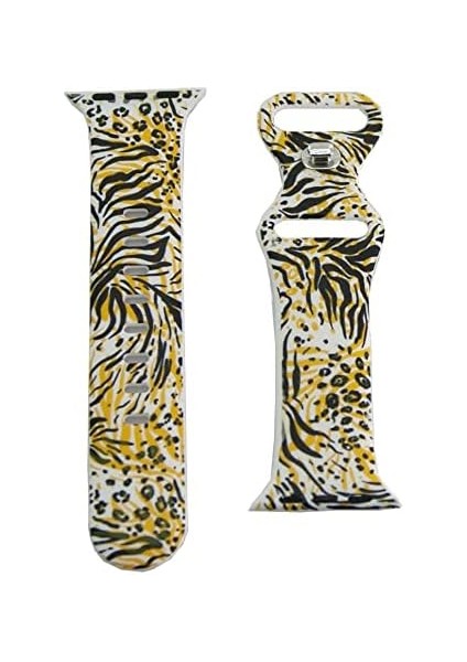 Apple Watch 3 ile Uyumlu Renkli Tiger Desenli 42-44MM Alvarez Spor Apple Watch ile Uyumlu Suya ve Kire Karşı Dayanıklı Desenli Kayış Kordon, Tiger fiyatları