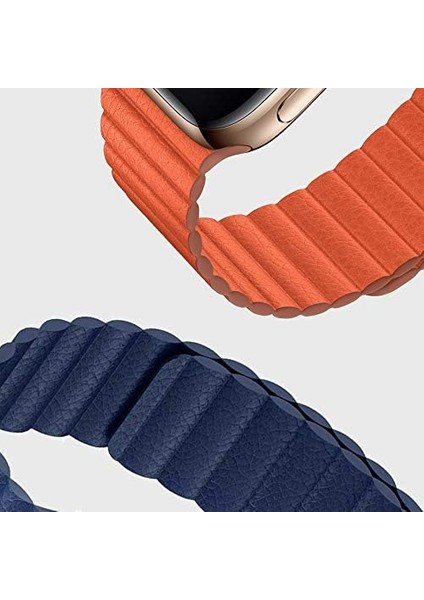 Apple Watch Series 4 40MM Twist Leather Loop Için Kordon Siyah